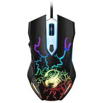 MOUSE Genius, Scorpion Spear, gaming, cu fir, USB, optic, 1200 dpi, butoane/scroll 8/1, iluminare, butoane programabile, negru, 31040002400 (timbru verde 0.18 lei) 
