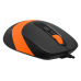 MOUSE A4tech, FM10, PC sau NB, cu fir, USB, optic, 1600 dpi, butoane/scroll 4/1, , negru / portocaliu, FM10 Orange (timbru verde 0.18 lei) 