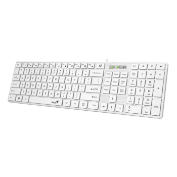 TASTATURA GENIUS USB, multimedia, 104 taste + 12 taste multimedia, alb, SlimStar 126 31310017408 (timbru verde 0.8 lei) 