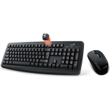 KIT wireless GENIUS, tastatura wireless 104 taste (slim) + mouse wireless 1000dpi, 3 butoane, black, Smart KM-8100, SmartGenius app 31340004400 (timbru verde 0.8 lei) 