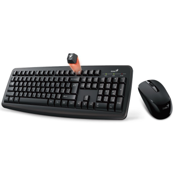KIT wireless GENIUS, tastatura wireless 104 taste (slim) + mouse wireless 1000dpi, 3 butoane, black, Smart KM-8100, SmartGenius app 31340004400 (timbru verde 0.8 lei) 