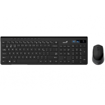 KIT wireless GENIUS, tastatura wireless 104 taste (multimedia) + mouse wireless 1200dpi, 3 butoane, BT5.3 + 2.4G, USB, negru, SlimStar 8230 31340015406 (timbru verde 0.8 lei) 