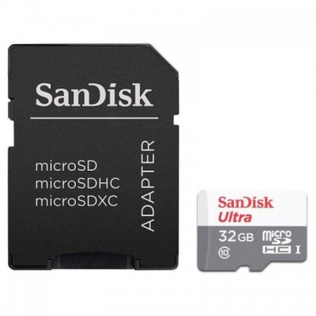 Card memorie 32GB SANDISK ULTRA MICROSDHC +/SD ADAPTER 100MB/S CLAS 10 UHS-I SDSQUNR-032G-GN3MA