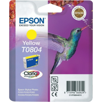 Cartus Cerneala Epson T0804 Yellow Claria for Stylus Photo P50, R265, R285 /360,RX560 RX585, PX700W,PX800FW, PX810, PX710 C13T08044011