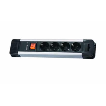 PRELUNGITOR Bachmann, Schuko x 4, conectare prin Schuko (T), cablu 2 m, protectie copii, negru | argintiu, 330.100R (timbru verde 0.18 lei) 