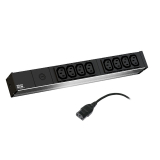 PDU BACHMANN, 1U pt. rack 19 inch, 8 prize IEC, intrare IEC, max 10 A, cablu 2 m, negru, 333.54 (timbru verde 4 lei) 333.540