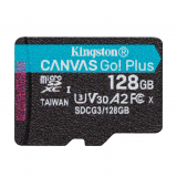 Card memorie Kingston 128GB MSDXC CANVAS GO PLUS 170R/A2 U3 V30 SINGLE PACK W/O ADPTR SDCG3/128GBSP