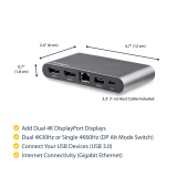 Docking Station StarTech USB-C MULTIPORT ADAPTER 2XDP/. DK30C2DAGPD