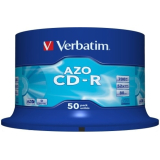 Consumabil CD-R VERBATIM 700MB, 80min, viteza 52x, 50 buc, spindle, AZO Crystal  43343 