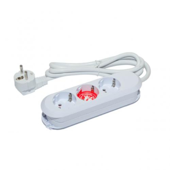PRELUNGITOR Bachmann, Schuko x 3, conectare prin Schuko (T), cablu 1.5 m, fara protectie, alb, 387.270R (timbru verde 0.18 lei) 