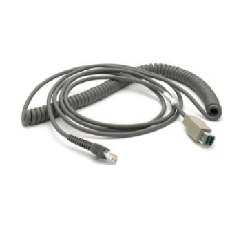 Zebra EVM CABLE - SHIELDED USB: POWER PLUS CONNECTOR, 15FT. 4.6M, COILED, 12V CBA-U28-C15ZBR