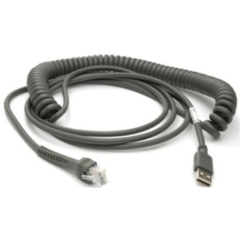 Zebra EVM CABLE - SHIELDED USB: SERIES A CONNECTOR, 15FT. (4.6M), COILED CBA-U29-C15ZBR