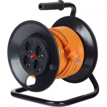 PRELUNGITOR Bachmann, Schuko x 4, conectare prin Schuko (T), cablu 25 m, protectie supratensiune | protectie termica, negru | portocaliu, 392.225 (timbru verde 0.18 lei) 
