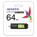 MEMORIE USB Type-C 3.2 ADATA 64 GB, retractabila, carcasa plastic, negru / verde ACHO-UC300-64G-RBK/GN (timbru verde 0.03 lei) 