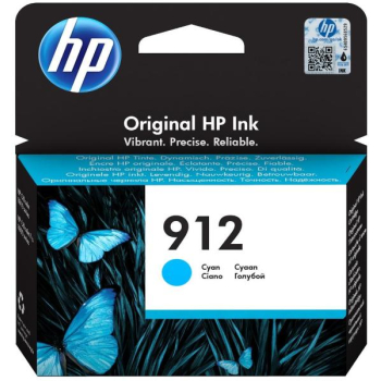 Cartus Cerneala Original HP Cyan, nr.912, pentru OfficeJet 8013|8023, 0.315K, (timbru verde 0.15 lei), 3YL77AE 