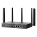 ROUTER TP-LINK VPN Gigabit, Omada 4G+ Cat6 AX3000 Gigabit VPN Gateway cu 4-Port PoE+, AX3000 Dual-Band WiFi 6, 5 antene externe detasabile, 