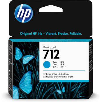 Cartus cerneala Original HP Cyan, nr.712, pentru Designjet T630 series, 38ml, (timbru verde 0.15 lei), 3ED67A 