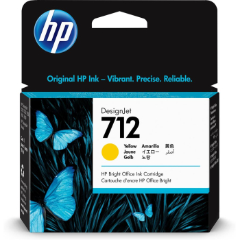 Cartus cerneala Original HP Yellow, nr.712, pentru Designjet T630 series, 38ml, (timbru verde 0.15 lei), 3ED69A 