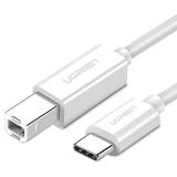 CABLU USB Ugreen pt. imprimanta, US241 USB Type-C (T) la USB 2.0 Type-B (T), 1.5m, alb, 40417 (timbru verde 0.08 lei) - 6957303844173 