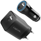 KIT ALIMENTATOR retea 220V + Auto LOGILINK, universal, 1 x USB-C / 1 x USB-A retea, maxim 3A/15W, 1 x USB-C / 1 x USB-A auto, maxim 3A/15W, suport OCP/OVP/SCP, negru, KIT ALIMENTATOR retea 220V + Auto LOGILINK, universal, 1 x USB-C / 1 x USB-A retea, maxim 3A/15W, 1 x USB-C / 1 x USB-A auto, maxim 3A/15W, suport OCP/OVP/SCP, negru,