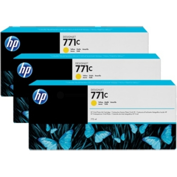 Pachet Cartus Cerneala HP Nr. 771 Yellow 3 Bucati 775-ml for Designjet Z6200 42', Designjet Z6200 60' CR253A