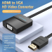 Convertor video Vention, HDMI(T) la VGA (M) si Jack 3.5mm (M), 0.15m, rezolutie maxima 1080p la 60 Hz, conectori auriti, 5V/1A, invelis PVC si ABS, negru, 42154 (timbru verde 0.18lei) - 69227947421 