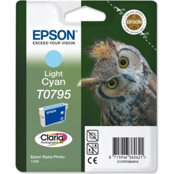 Cartus Cerneala Epson T0795 Light Cyan 660 Pagini for Epson Stylus Photo R1400 C13T07954010