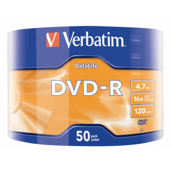 DVD-R VERBATIM 4.7GB, 120min, viteza 16x, 50 buc, Single Layer, shrink wrap, Matt Silver 43791 DVD-R VERBATIM 4.7GB, 120min, viteza 16x, 50 buc, Single Layer, shrink wrap, Matt Silver 43791