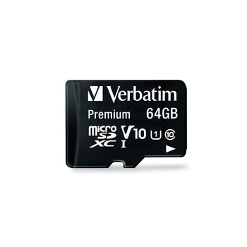 Card Memorie MicroSDXC Verbatim 64GB Clasa 10 UHS-I + Adaptor SD 44084