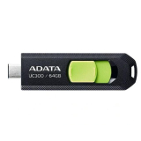 MEMORIE USB Type-C 3.2 ADATA 64 GB, retractabila, carcasa plastic, negru / verde ACHO-UC300-64G-RBK/GN (timbru verde 0.03 lei) 