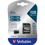 Stick USB MEMORIE SD CARD VERBATIM 128GB CLASA 10 ADAPTOR INCLUS 47044 (TIMBRU VERDE 0.03 LEI)