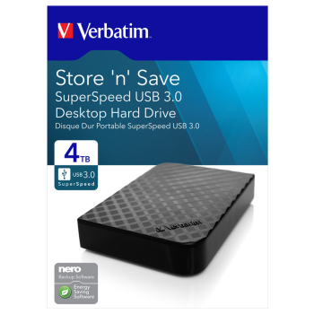 HDD extern Verbatim SnS 4TB USB 3.0 47685 (timbru verde 0.8 lei) 