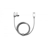 CABLU 2-IN-1 LIGHTNING VERBATIM, MICRO B, STAINLESS STEEL, SYNC, CABLU, 100CM, SILVER 48869 (TIMBRU VERDE 0.08 LEI) 
