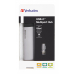 HUB extern VERBATIM, USB 3.0 x 2, HDMI x 1 (4K@30Hz), USB Type C x 1, conectare USB Type C, cablu 15 cm, max. 3A, brushed metal 49140 (timbru verde 0.18 lei) 