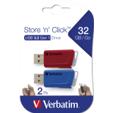 MEMORIE USB VERBATIM STORE `N` CLICK 2X32GB USB 3.0 ROSU/NEGRU 49308 (TIMBRU VERDE 0.03 LEI) 