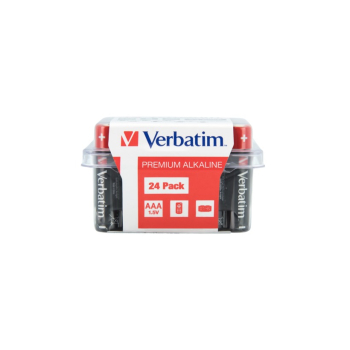 BATERIE VERBATIM AAA (R3), 1.5V alcalina, 24 buc., 49504 (timbru verde 0.48 lei) 