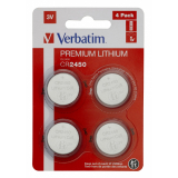 BATERIE VERBATIM, butoni (CR2450), 3V litiu, 4 buc., 49535 (timbru verde 0.04 lei) 