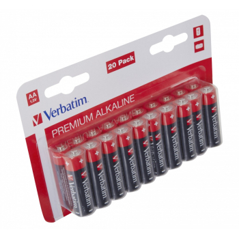 BATERIE VERBATIM AA (R6), 1.5V alcalina, 20 buc., 49877 (timbru verde 0.8 lei) 