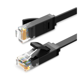 PATCH CORD UTP Ugreen Cat6, NW102 fire din cupru, flat cable, viteza maxima 1 Gbps, 3m, negru 50175 (timbru verde 0.08 lei) - 6957303851751 
