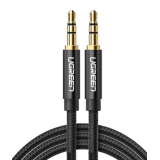 CABLU audio Ugreen, AV112 stereo 3.5 mm jack (T) la 3.5 mm jack (T), 2m, conectori auriti, braided, negru 50363 (timbru verde 0.18 lei) - 6957303853632 