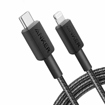CABLU alimentare Anker, USB-C (T) la Lightning (T), 0.9m, 480 Mbps, braided, negru, 