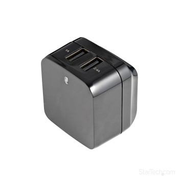 Cablu StarTech 2 PORT USB TRAVEL WALL CHARGER/17W / 3.4A - 110V/220V USB2PACBK