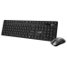 KIT wireless GENIUS, tastatura wireless 104 taste (slim) + mouse wireless 1200dpi, 3 butoane, 11 taste functii multimedia, silent, AI key, black, 
