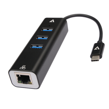 Adaptor V7 USB-C MALE TO MULTIPORT ADAPTER/USB-C TO RJ45 3XUSB A 3.2GEN1 V7UCRJ45USB3