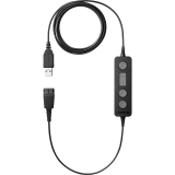 controllable on USB,  plug and play connectivity with corded Jabra headsets with PC-based audio and voice applications,  call Contol f unctions directly via the rocker switch on the cable