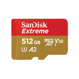 Card memorie SanDisk EXTREME MICROSDXC 512GB+SD/ADAPATER 190MB/S 130MB/S A2 C10 SDSQXAV-512G-GN6MA