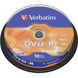 Consumabil DVD-R VERBATIM 4.7GB, 120min, viteza 16x, 10 buc, Single Layer, spindle, Matt Silver 43523 951762 