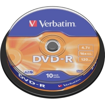 Consumabil DVD-R VERBATIM 4.7GB, 120min, viteza 16x, 10 buc, Single Layer, spindle, Matt Silver 43523 951762 