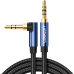 CABLU audio Ugreen, AV112 stereo (3.5 mm jack T/T), conectori auriti, 1m, braided, unghi de 90 grade la un cap, albastru 60179 (timbru verde 0.18 lei) - 6957303861798 