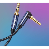 CABLU audio Ugreen, AV112 stereo (3.5 mm jack T/T), conectori auriti, 1m, braided, unghi de 90 grade la un cap, albastru 60179 (timbru verde 0.18 lei) - 6957303861798 CABLU audio Ugreen, AV112 stereo (3.5 mm jack T/T), conectori auriti, 1m, braided, unghi de 90 grade la un cap, albastru 60179 (timbru verde 0.18 lei) - 6957303861798